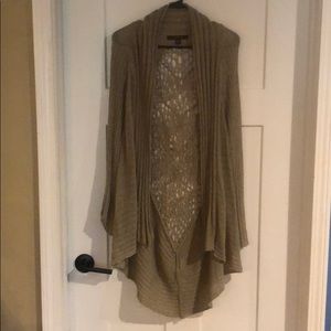 Tan cardigan with crochet back. Size XL